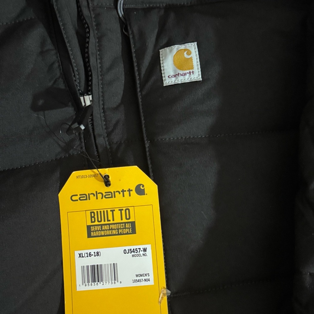 NWT Carhartt Women's Black Insulated Puffer Jacket - XL - Picture 6 of 8